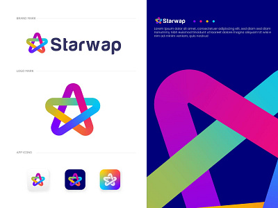 star logo - abstract colorful star logo