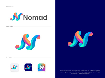 Nomad logo design abstract logo animation branding design letter logo logo logo design logo trends modern modern logo n logo
