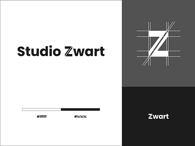 Studio Zwart | Design agency logo branding black black white branding clean flat graphic design icon identity logo logo grid logo kit logotype minimal monogram monotone simple typography vector white z monogram