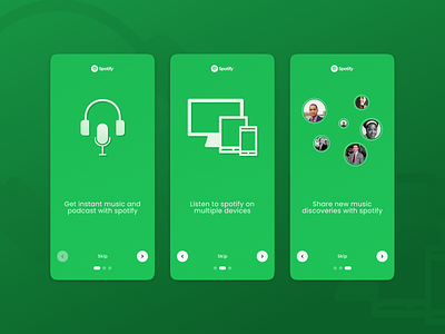 Design a splash screen for Spotify app design figma mob spotify ui vector