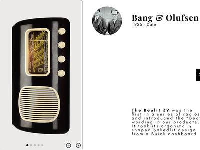 Daily Ui #045 Info card for Bang & Olufsen audio dailyui dailyui045 design