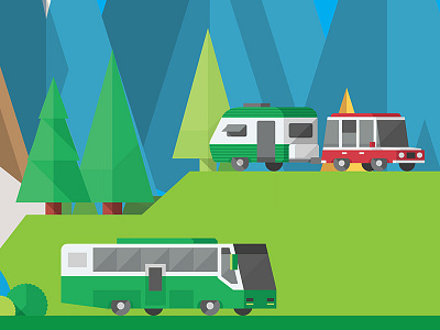 Camping camping car caravan summer