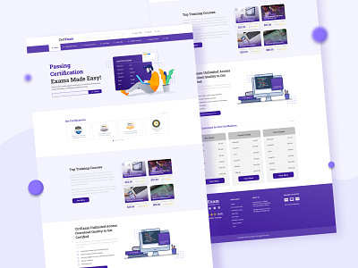 CertExam Landing Page 2021 trend certexam landing page design landing page landing page design learning management system lms templates trending landing page ui