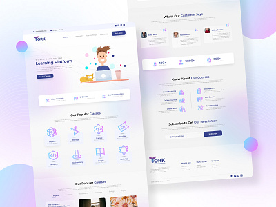 Tork (LMS) Glassmorphism Landing Page Design 2021 trend design landing page landing page design learning management system lms templates ui