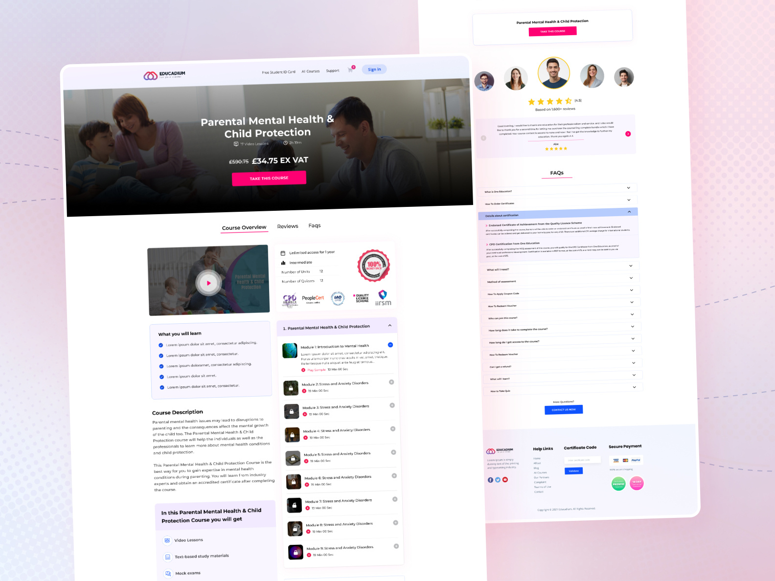 Landing Page Design for Educadium by Habibur Rahman on Dribbble