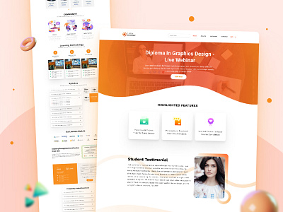 Landing Page Design for Euston Academy 2021 trend landing page landing page design learning management system lms templates