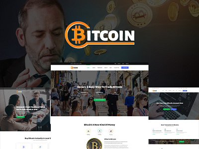 Bitcoin-Digital Currency bitcoin business currency digital currency finance multipurpose technology template website