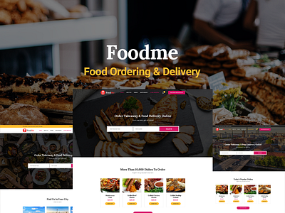 FoodMe-Food Delivery & Food Ordering Psd Template. affiliate coupon food delivery food ordering restaurant shopping