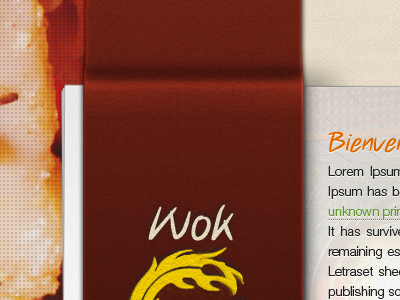 Wok's ribbon asian leather paper restaurant ribbon