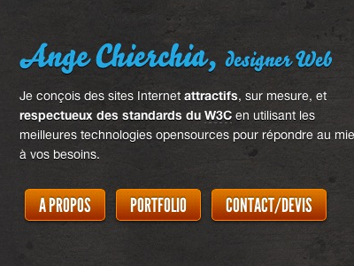 Ange Chierchia, designer Web button portfolio texture