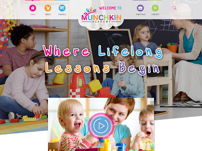 munchkin Academy London kids play school uiux web design