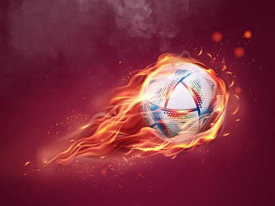 Fifa World Cup 2022 Qatar 3d ball branding fifa football ball flying in flames graphic design international football nov to dec qatar2022 world cup fifa