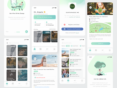 Sustainable Me 💚 - Green Lifestyle Mobile App Design