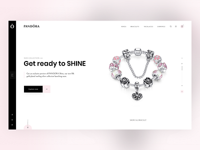 Pandora Shop Redesign Concept branding clean concept e commerce flat jewellery jewelry pandora shop ui ux web