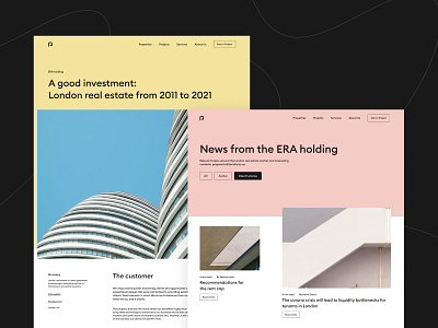 Website for Era holding architecture branding building concept design flat minimal ui ux web website