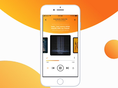 Music Player clean design clear design design music player orange ui user experience user interface ux