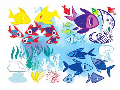 fish character design clean illustration kidlitart