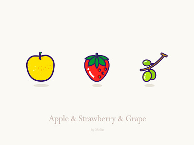 Fruits apple food fruit grape icon illustration stawberry
