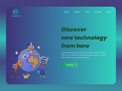 DonTech. Landing Page illustration minimal ui web