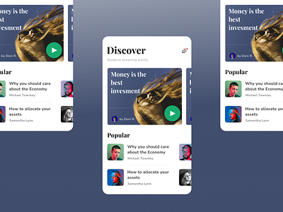 Discover Your Stream app design minimal ui ux