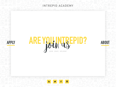 Intrepid Academy about apply launch screen web