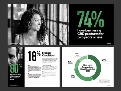 2020 National Use of CBD Study Design black branding cbd data design green layout orlando report reports and data typography