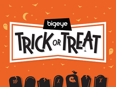 Bigeye Trick-or-Treat 2020 Campaign branding cartoon cute design fun funny halloween illustration orlando retro typography