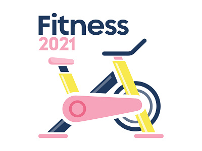 2021 Resolutions – Fitness 2021 cute design exercise fitness fun gym illustration new years orlando resolutions retro stationary bike