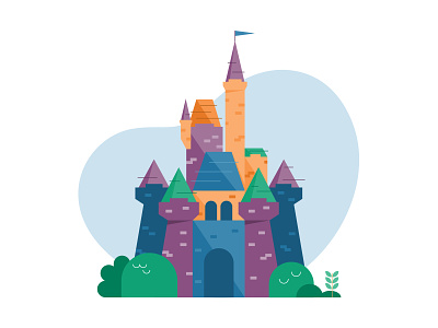 DizNee Castle Illustration cartoon castle color cute design disney florida fun illustration kids orlando retro theme park vector