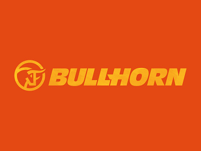 Bullhorn Construction Logo animals branding bullhorn construction design identity illustration logo orange orlando yellow