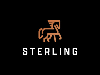 Sterling Logo black branding copper design gold horse identity illustration logo tennessee