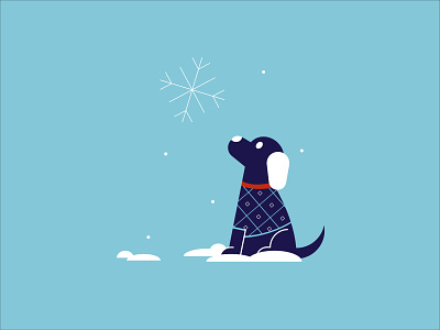 Winter Pup blue branding cartoon cute design dog illustration orlando snow winter
