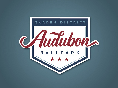 Audubon Ballpark badge baseball design logo orlando park script sports stars vintage