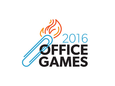 2016 Office Games 2016 art fire games line logo office olympics paperclip