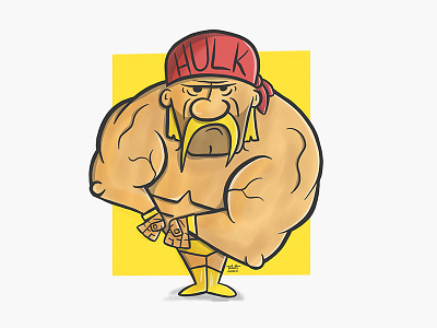The Hulkster character design hogan hulk illustration man muscles wrestling yellow