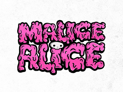 Malice Alice Logo design fun gross guts logo pink roller derby skull slime typography