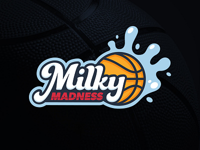 Milky Madness Logo basketball branding design fun logo milk splash sports tournament typography