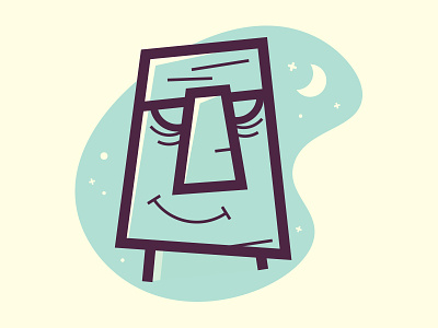 Moai - Easter Island cartoon character cute design easter island fun illustration moai retro tiki vector