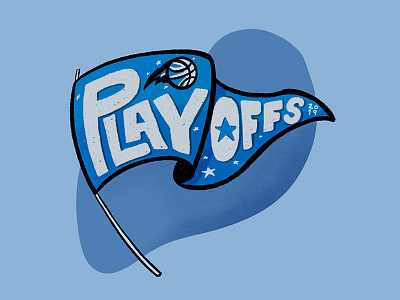 Orlando Magic Playoffs 2019 basketball blue cute design flag fun handletter handlettering illustration nba orlando orlando magic penant playoffs sports