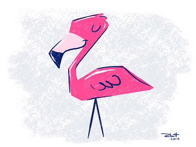 Flamingo art bird cartoon character cute design digital art flamingo illustration pink procreate texture