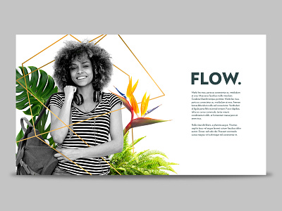 Flow Layout Concept black and white branding design layout modern plants portrait typography