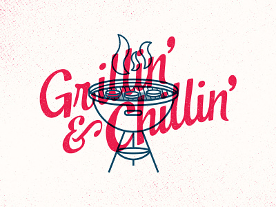 Grillin' & Chillin' 2019 branding chill cute design fun grill grilling illustration line art orlando retro texture typography vector