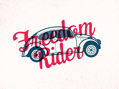 Freedom Rider 2019 beetle branding car cute design fun illustration orlando retro texture typography vector volkswagen