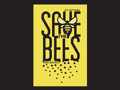Alt Parks Save The Bees bees campaign donation illustration parks sticker typography