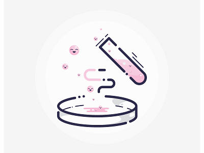 Happiness In A Petridish chemical happiness icon illustration