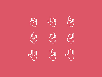Handicons hand icons vector