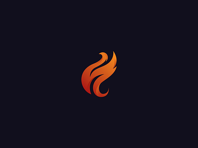 Firebird bird fire gradient logo vector