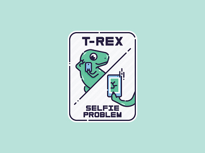 T-Rex Selfie Problem icon logo symbol vector