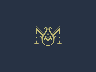 Letter M classic design logo luxury minimal simple