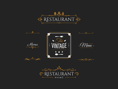 Vintage Elements badges emblem label restaurant vintage